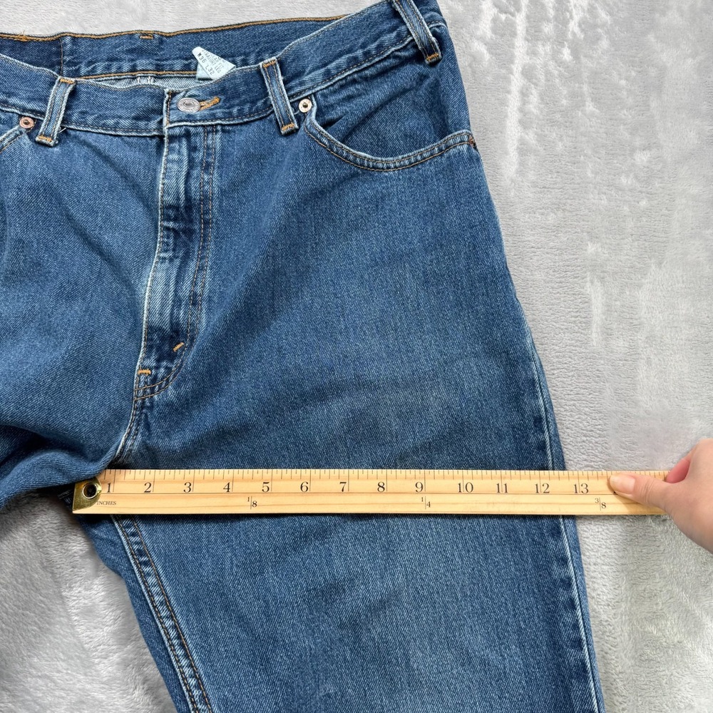 Levis 505 Jeans Mens 36x32 Blue Regular Fit Straight Leg Denim Made in USA - Picture 13 of 16